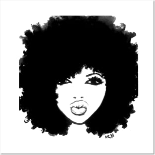 Natural Hair Curly Hair Autumn Black Afro Tshirt/Tees Posters and Art
